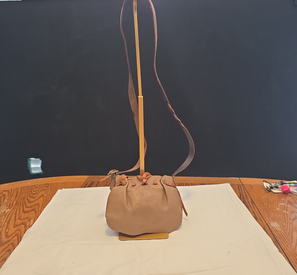 Lucky Brand Tan Drawstring Crossbody Bag